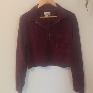 Vintage Cropped 3/4 Zip Up